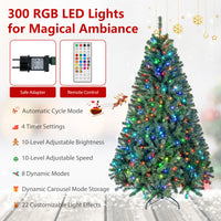 225/180cm Pre-lit Christmas Tree with 1542/1072 Branch Tips and 450/300 Multifunctional RGB Lights