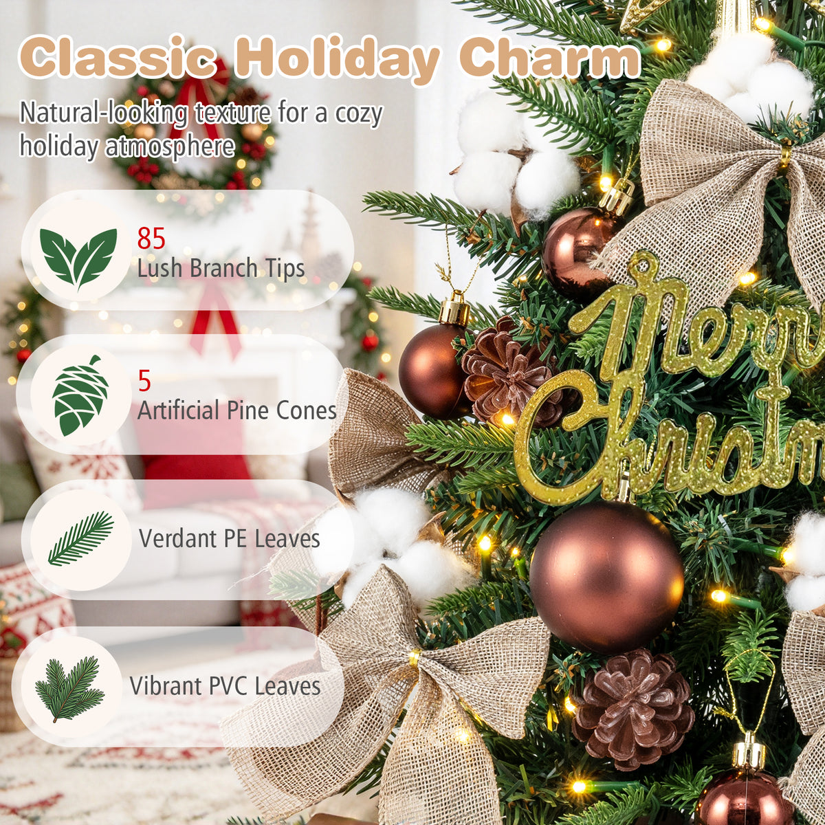60 cm Tabletop Christmas Tree with Ornaments