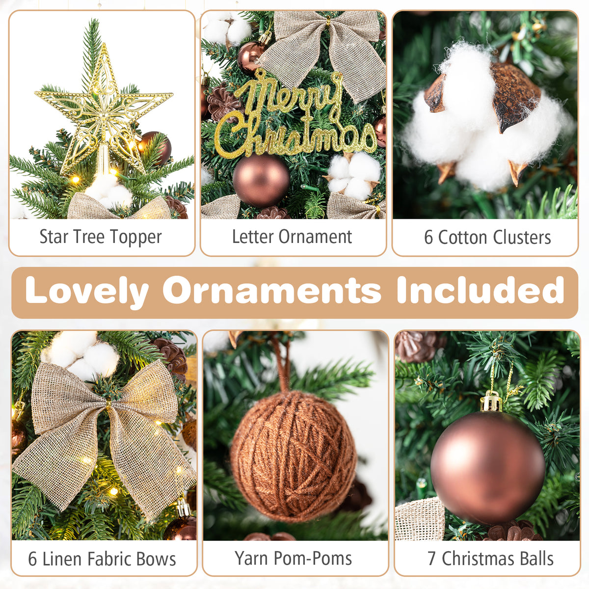 60 cm Tabletop Christmas Tree with Ornaments