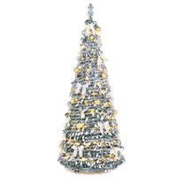 150/180cm Pre-Lit Pop Up Christmas Tree w/ 140 Warm White LED Lights