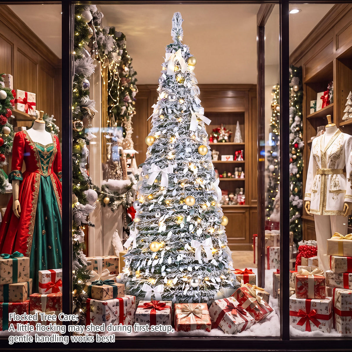150/180cm Pre-Lit Pop Up Christmas Tree w/ 140 Warm White LED Lights