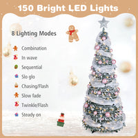 180cm Pre-Lit Pop up Christmas Tree w/ 140 LED Lights