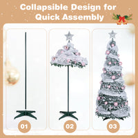 180cm Pre-Lit Pop up Christmas Tree w/ 140 LED Lights