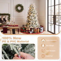 150/180cm Flocked Christmas Tree, Pre-Lit, Hinged