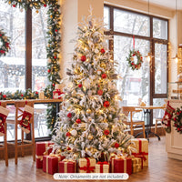 150/180cm Flocked Christmas Tree, Pre-Lit, Hinged