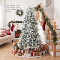 150/180cm Flocked Christmas Tree, Pre-Lit, Hinged