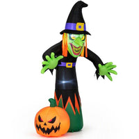 242cm Halloween Inflatable Witch and Pumpkin