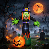 242cm Halloween Inflatable Witch and Pumpkin