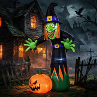 242cm Halloween Inflatable Witch and Pumpkin