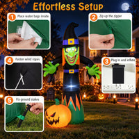 242cm Halloween Inflatable Witch and Pumpkin
