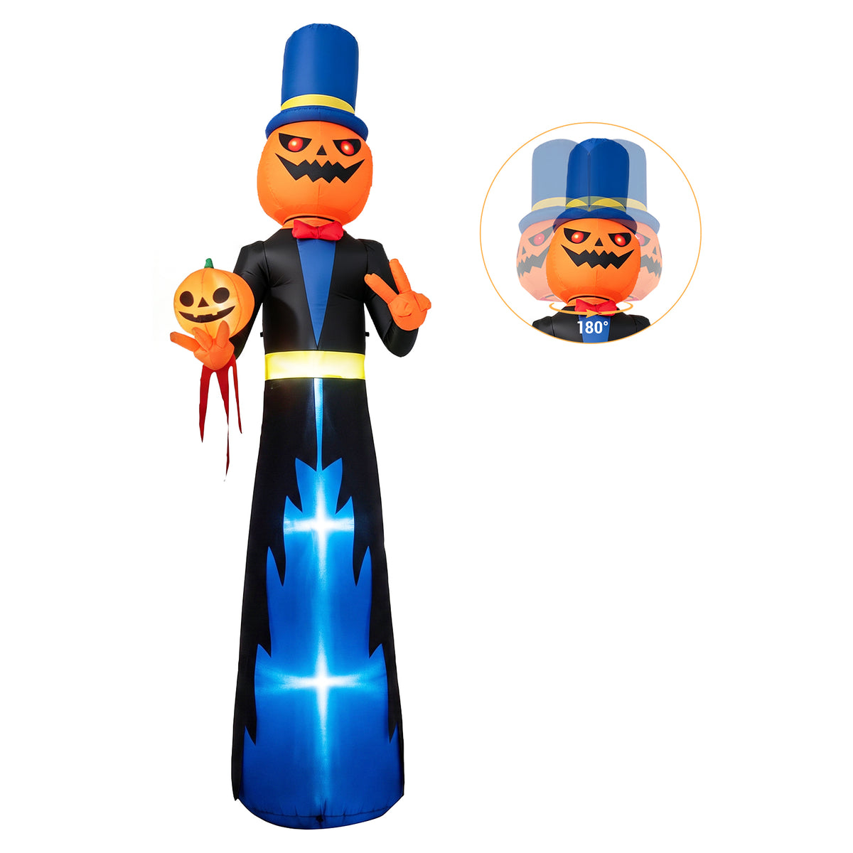 320cm Animated Halloween Inflatable Pumpkin Gentleman Decoration