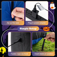 320cm Animated Halloween Inflatable Pumpkin Gentleman Decoration