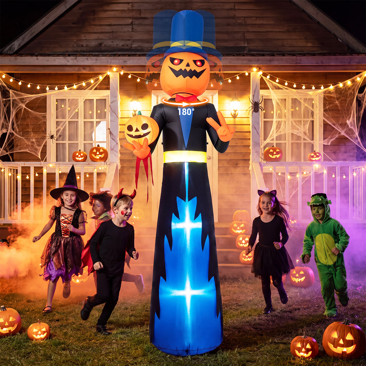 320cm Animated Halloween Inflatable Pumpkin Gentleman Decoration