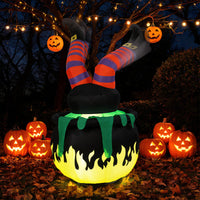 185cm Animated Halloween Inflatable Kicking Witch with LED Light