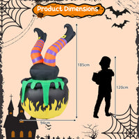 185cm Animated Halloween Inflatable Kicking Witch with LED Light