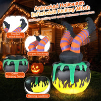 185cm Animated Halloween Inflatable Kicking Witch with LED Light