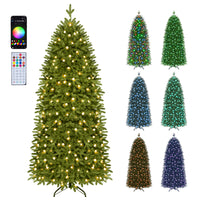 190cm Smart Pencil Christmas Tree with 220 Pre-Lit RGB LED Lights and Music Sync