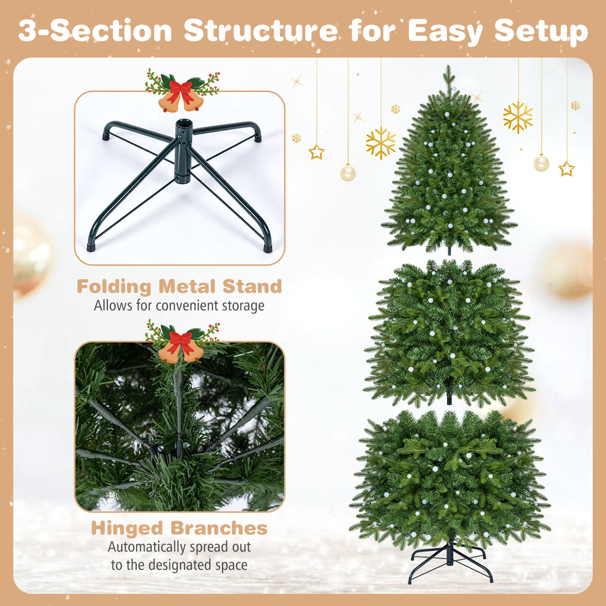 190cm Smart Pencil Christmas Tree with 220 Pre-Lit RGB LED Lights and Music Sync