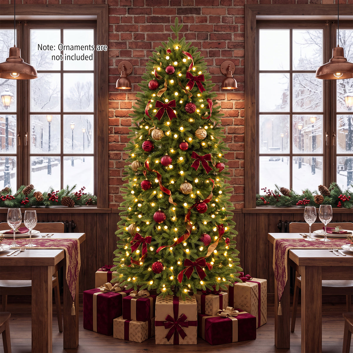 190cm Smart Pencil Christmas Tree with 220 Pre-Lit RGB LED Lights and Music Sync