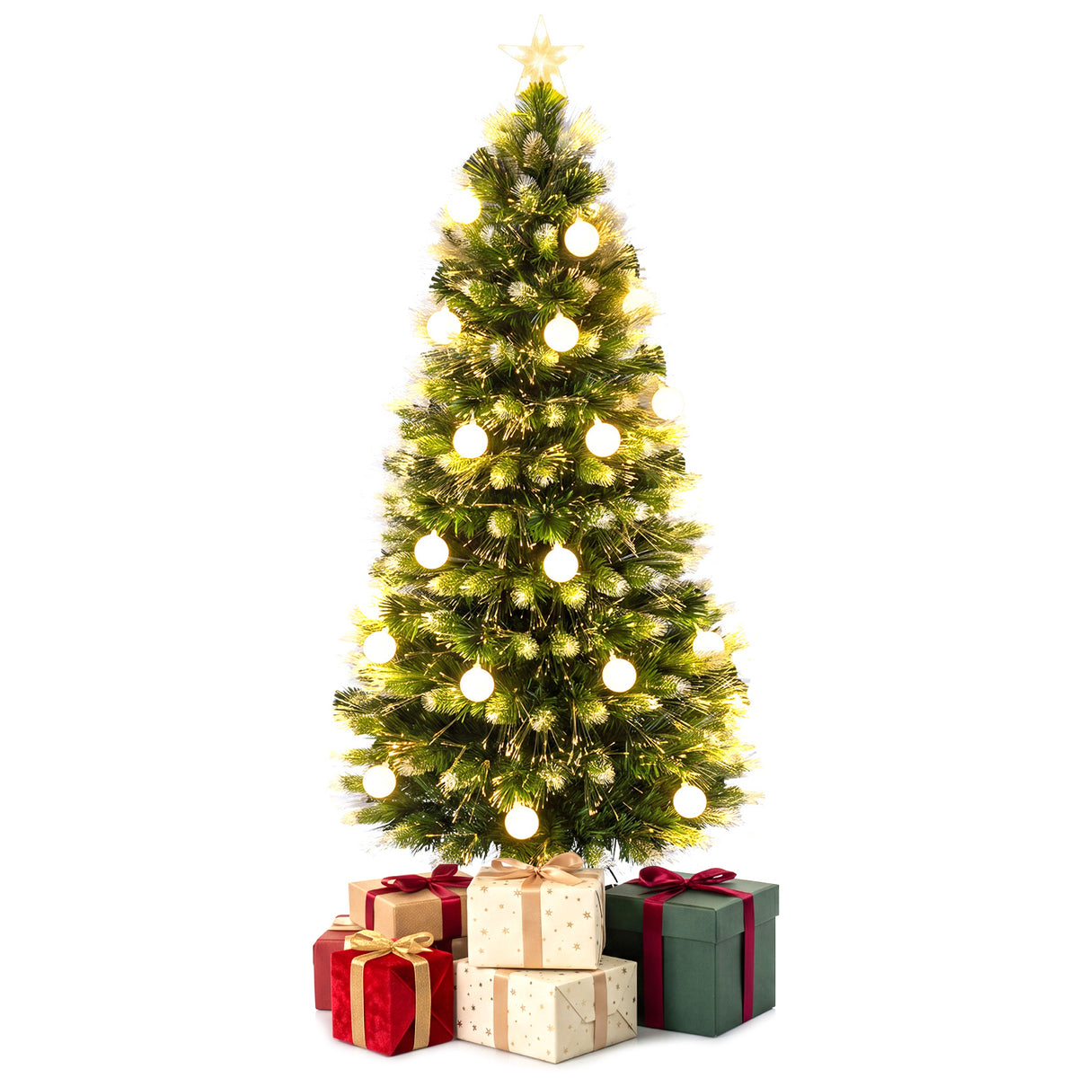 180cm/150 cm Artificial Fiber Optic Christmas Tree with 230/180 Branch Tips
