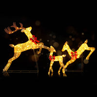 Lighted Reindeer Family Set of 3 Outdoor Pre-lit Christmas Decoration