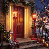 155 cm Musical Christmas Streetlight with LED Lights and Snowmen