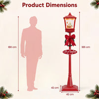 186 cm Musical Christmas Streetlight with LED Lights and Santa Scene