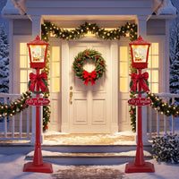 186 cm Musical Christmas Streetlight with LED Lights and Santa Scene