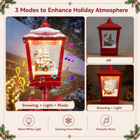 186 cm Musical Christmas Streetlight with LED Lights and Santa Scene