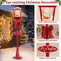 186 cm Musical Christmas Streetlight with LED Lights and Santa Scene