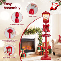 186 cm Musical Christmas Streetlight with LED Lights and Santa Scene