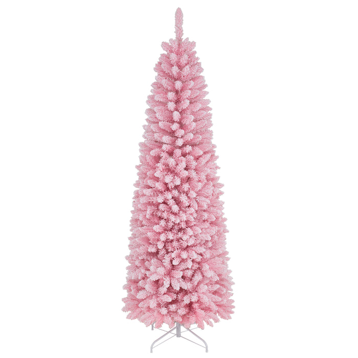 2.1M Pre-Lit Artificial Hinged Christmas Tree with 8 Lighting Modes