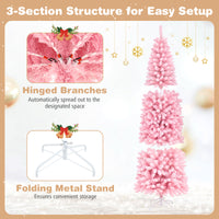 2.1M Pre-Lit Artificial Hinged Christmas Tree with 8 Lighting Modes