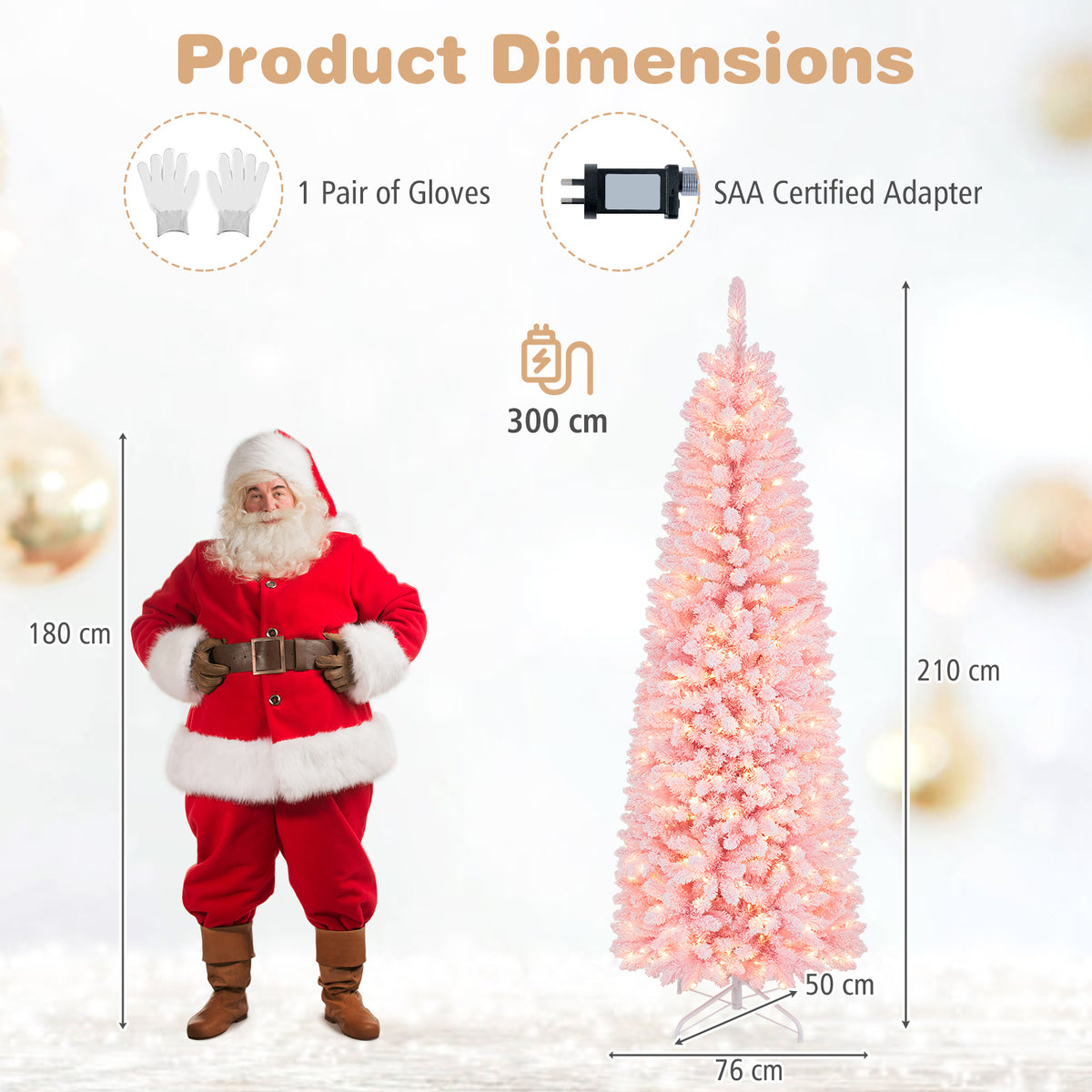 2.1M Pre-Lit Artificial Hinged Christmas Tree with 8 Lighting Modes