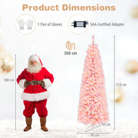 2.1M Pre-Lit Artificial Hinged Christmas Tree with 8 Lighting Modes