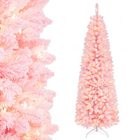 2.1M Pre-Lit Artificial Hinged Christmas Tree with 8 Lighting Modes