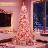 2.1M Pre-Lit Artificial Hinged Christmas Tree with 8 Lighting Modes