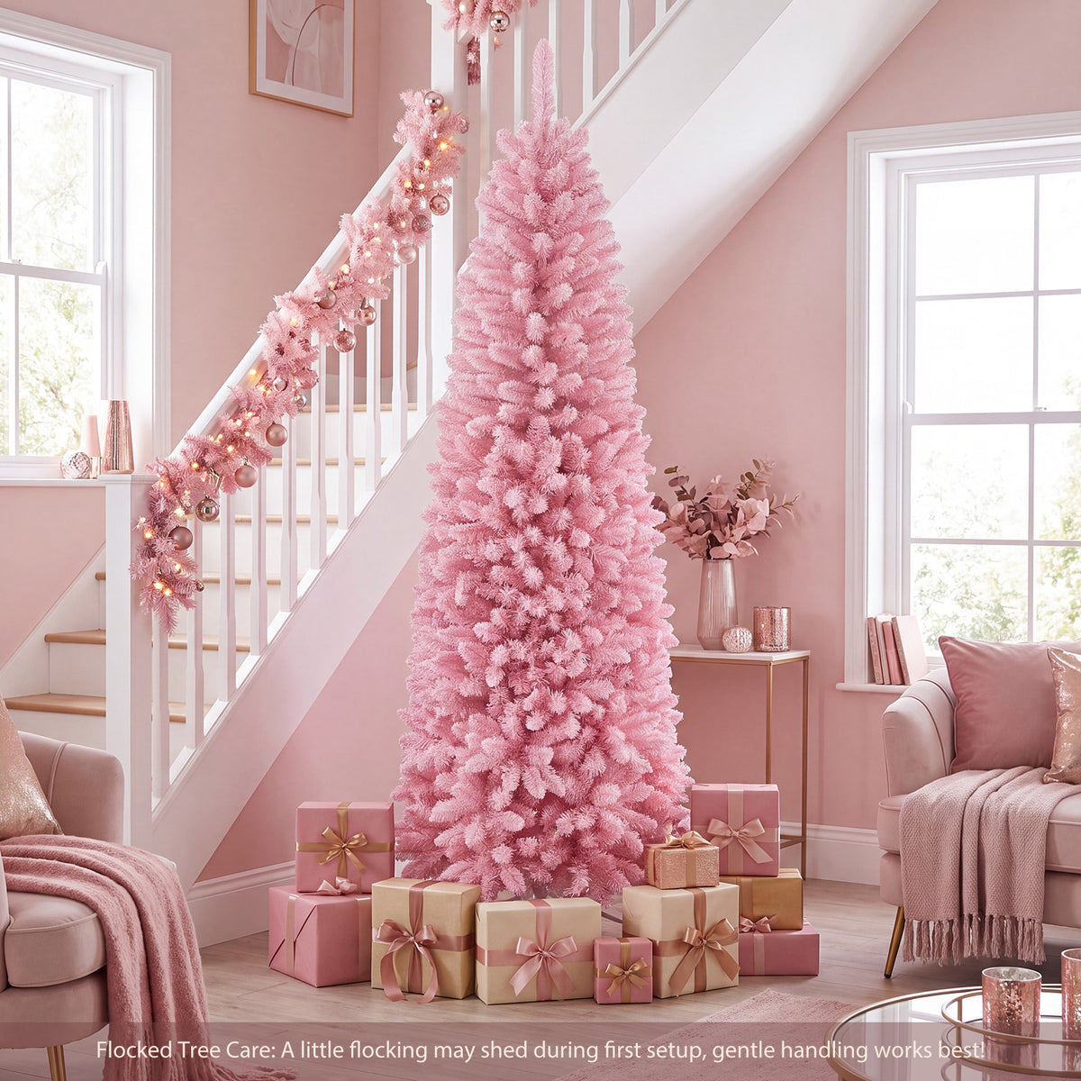 2.1M Pre-Lit Artificial Hinged Christmas Tree with 8 Lighting Modes