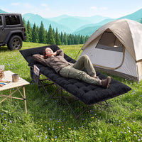 Camping Cot for Adults with Soft Padded Mat and Carrying Bag