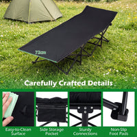 Camping Cot for Adults with Soft Padded Mat and Carrying Bag