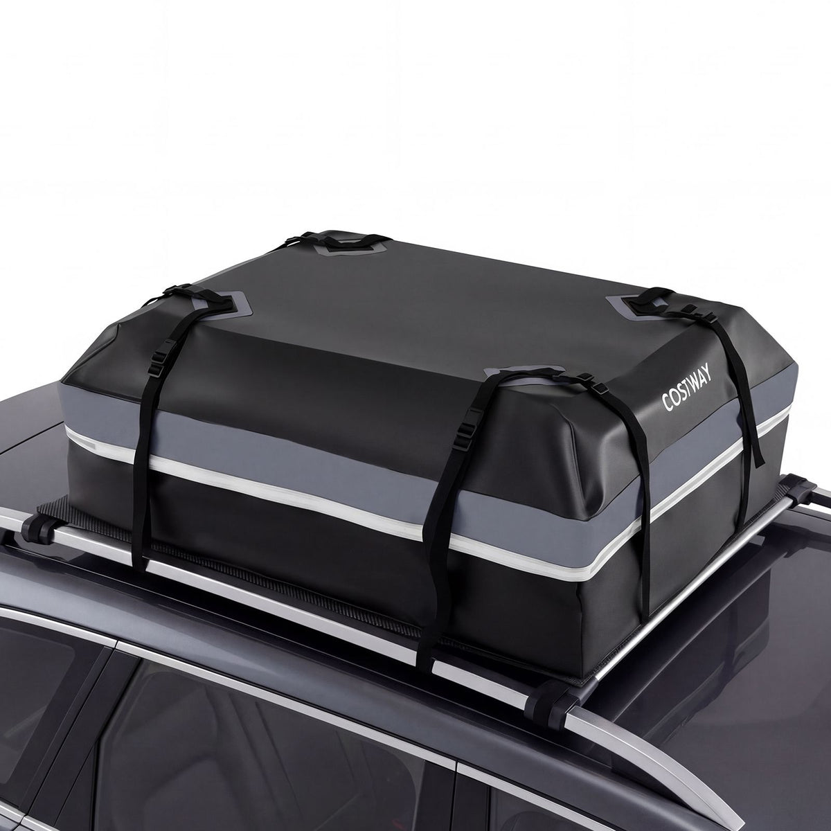 Car Rooftop Cargo Carrier with Anti-Slip Mat and 6 Door Hooks