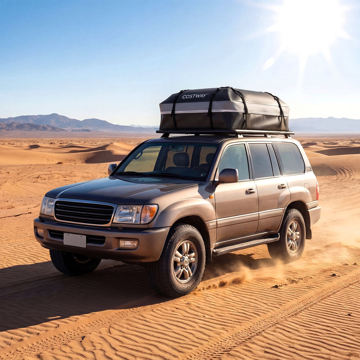 Car Rooftop Cargo Carrier with Anti-Slip Mat and 6 Door Hooks