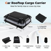 Car Rooftop Cargo Carrier with Anti-Slip Mat and 6 Door Hooks