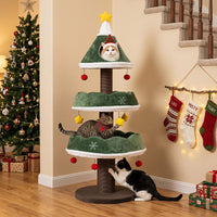 Cat Christmas Tree with Cozy Condo for Indoor Kittens