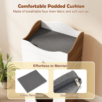 Cat Litter Box Enclosure with 3 Drawers and Removable Padded Cushion