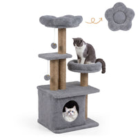 Cat Tower with Padded Top Perch and Cozy Condo for Kittens