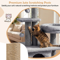 Cat Tower with Padded Top Perch and Cozy Condo for Kittens