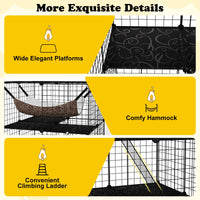 107/142 CM Large Cat Enclosure with Hammock and 1 Sky Window for Easy Access