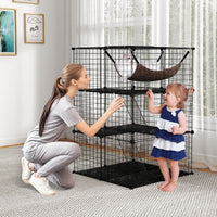 107/142 CM Large Cat Enclosure with Hammock and 1 Sky Window for Easy Access