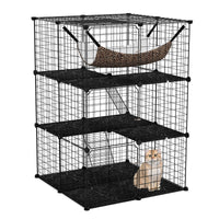107/142 CM Large Cat Enclosure with Hammock and 1 Sky Window for Easy Access